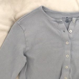 Light Blue Cropped Long Sleeve Brandy Melville